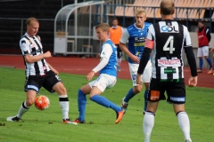 Emil Niklasson och Robin Jansson i matchen mot Landskrona på Rimnersvallen. FOTO: Susann Sannefjäll