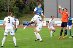 Marcus Haglind Sangré nickar på mål i segermatchen mot Oskarshamn på Rimnersvallen. FOTO: Susann Sannefjäll