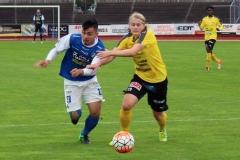 Mark Fezarit i segermatchen mot Mjällby på Rimnersvallen. FOTO: Susann Sannefjäll