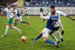 Robin Jansson i matchen mot Prespa Birlik på Rimnersvallen. FOTO: Susann Sannefjäll