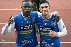 Fabrice Tapé och Daniel Krezic gjorde målen i segermatchen mot Kristianstad. FOTO: Susann Sannefjäll