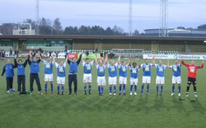 Jubel efter 3-0 borta mot Utsikten!